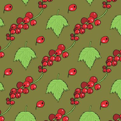 красная смородина на тёмно-зелёном фоне