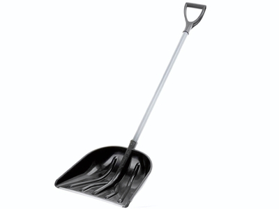 Лопата пластиковая "Зима" №1 410*460мм алюм.планка, алюминиевый черенок с V-образной ручкой