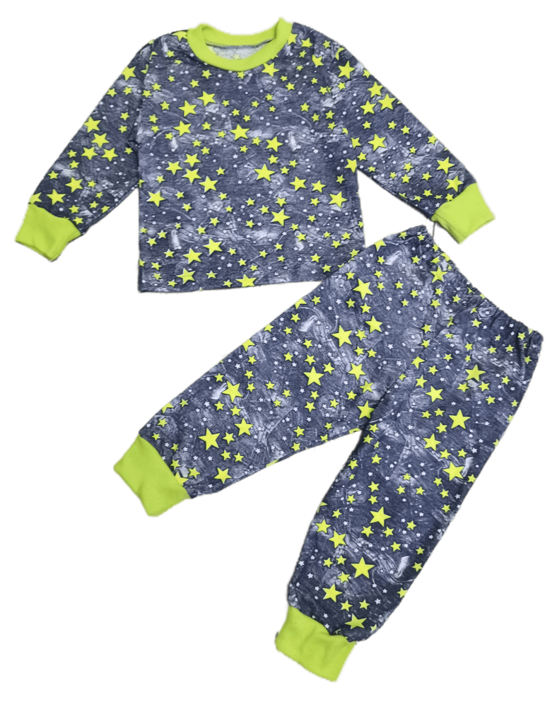 Пижама детская серая со звездами