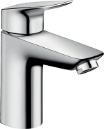 Смеситель для раковины hansgrohe Logis 100, без сливного гарнитура, хром