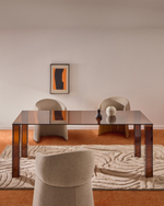 Стол Adularia из коричневого закаленного стекла 200 x 100 см