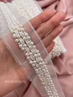 Тесьма жемчуг на сетке 4 см