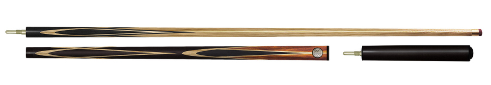 Кий Снукер Ричард 4-х сторонний запил,16 запилов; 2-РС с удлинителем; ясень/черный граб/ятоба(ЯК)