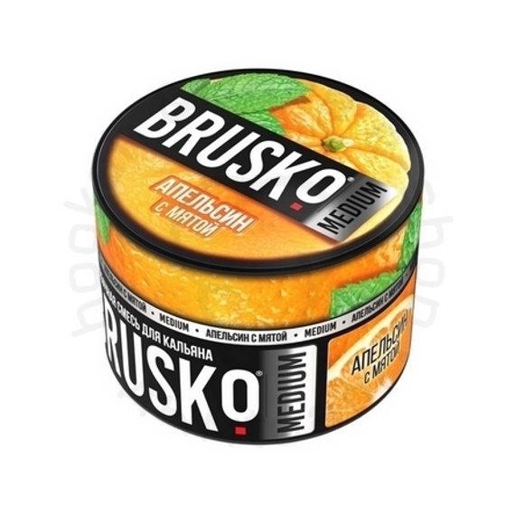 Бестабачная смесь для кальяна BRUSKO, 50 г, Апельсин с мятой, Medium (M)