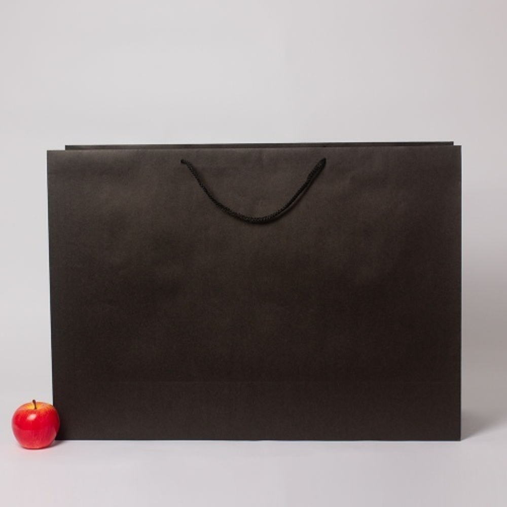 Пакет 70x50x20, чёрный, плотный крафт