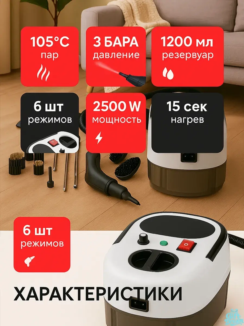 Пароочиститель для уборки дома и детейлинга авто