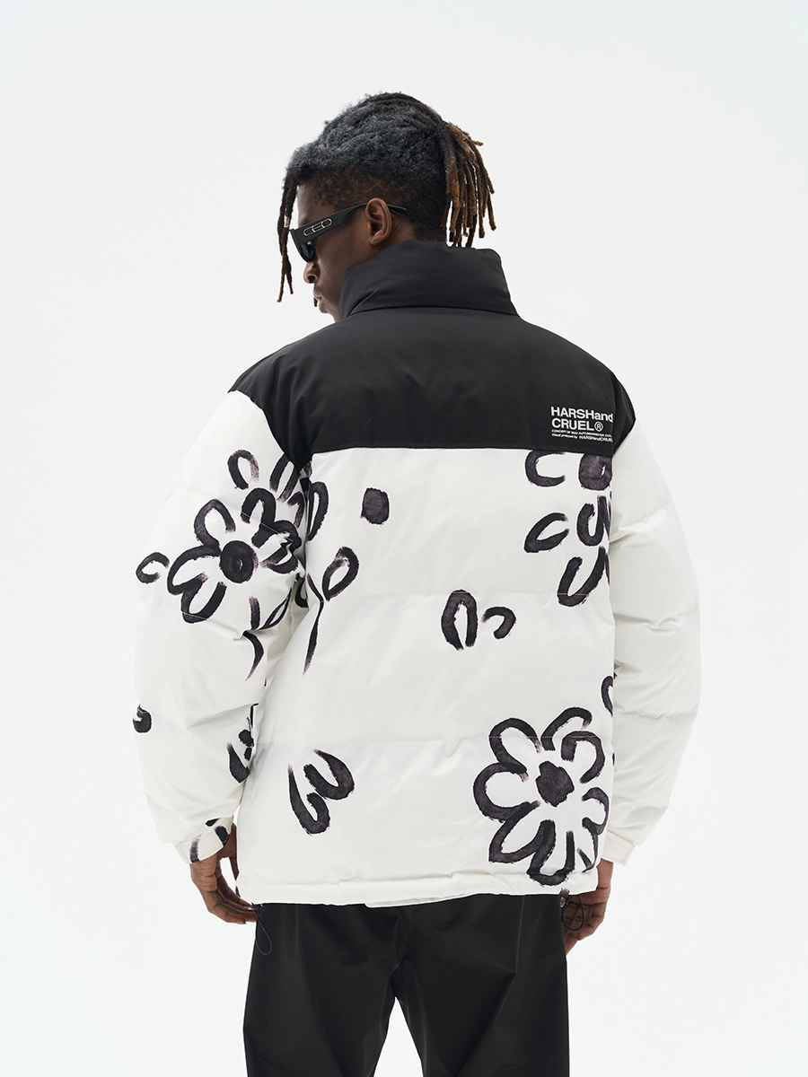 Пуховик HARSHandCRUEL "Minimalistic Flowers" Puffer Jacket