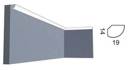 Карниз Контур под покраску, 14x19 мм