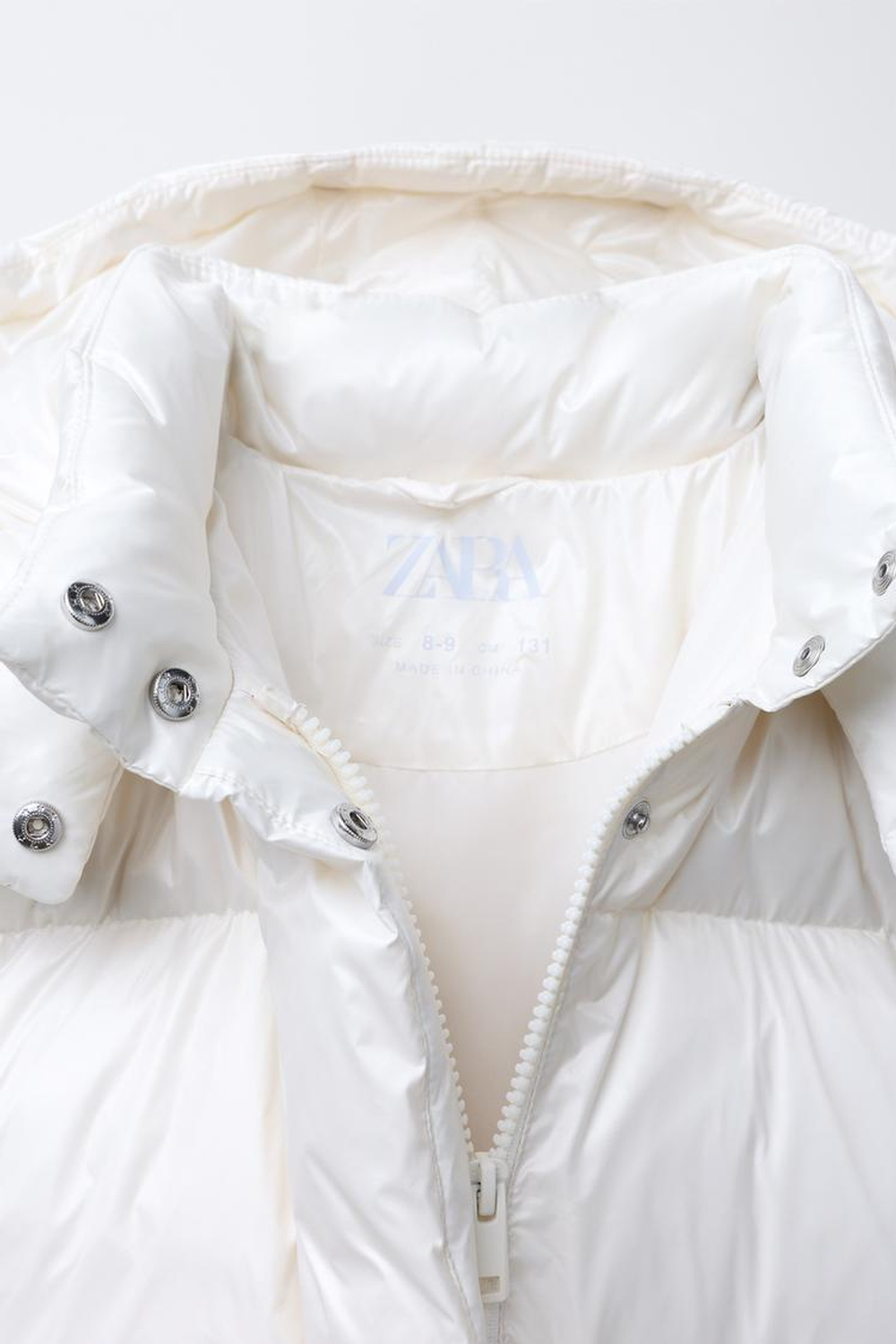 ZARA ПУХОВИК С НАПОЛНИТЕЛЕМ ИЗ ПЕРА И ПУХА WATER REPELLENT, ЭКРЮ