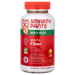 SmartyPants, Multi Plus, мультивитамины и клетчатка, со вкусом клубники, апельсина и лимона, 90 жевательных таблеток
