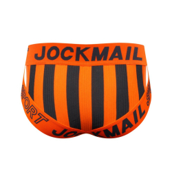 Мужские трусы брифы оранжевые с вырезами по бокам JOCKMAIL JM2026-21