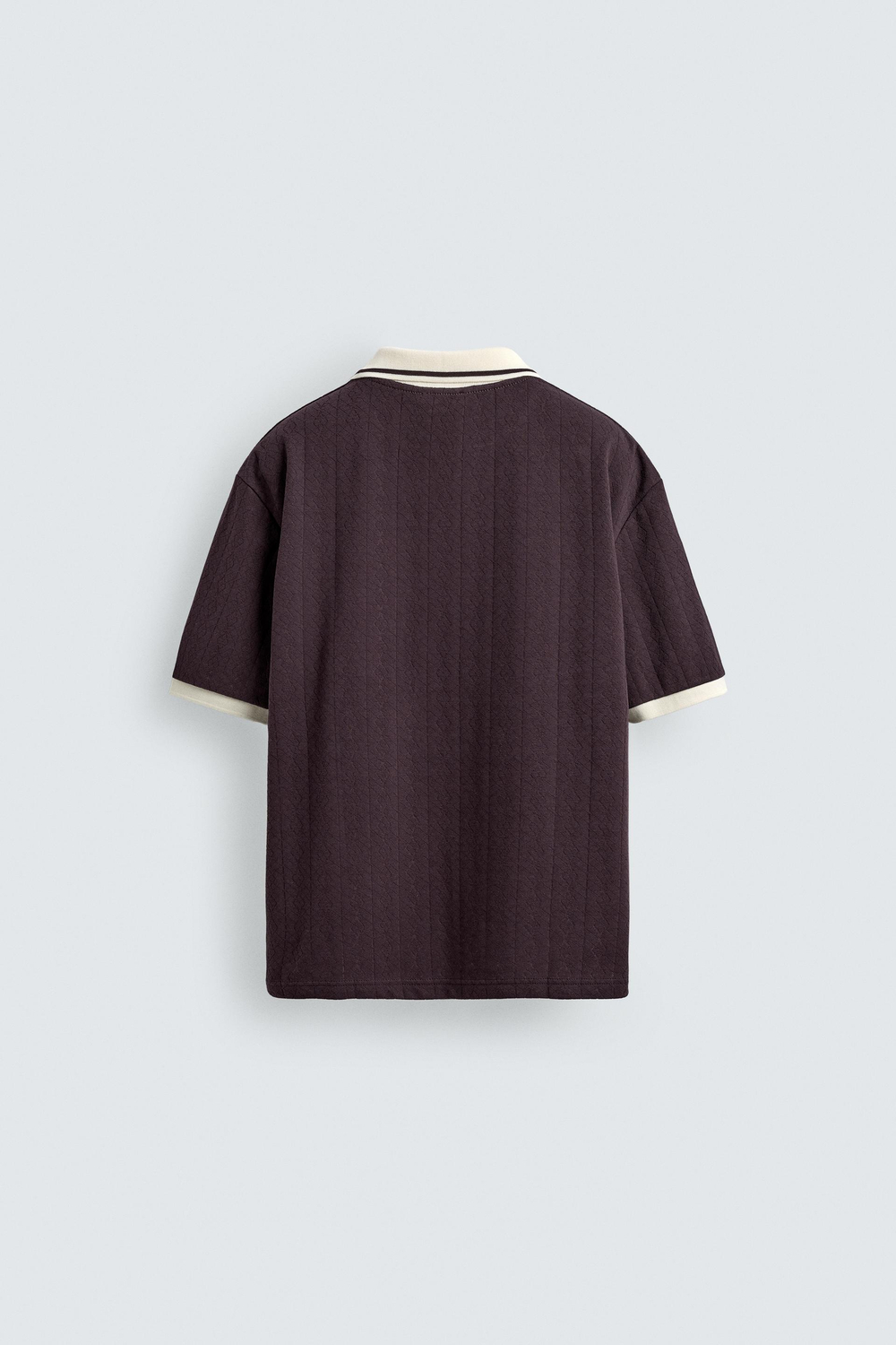 ZARA ПОЛО JACQUARD С ВЫШИВКОЙ, ГРАНАТОВЫЙ