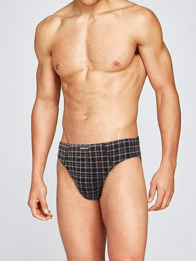 Набор из 2 трусов-слипов в клетку - черных и синих (Размер: XXL) (Цвет: черный с синим)