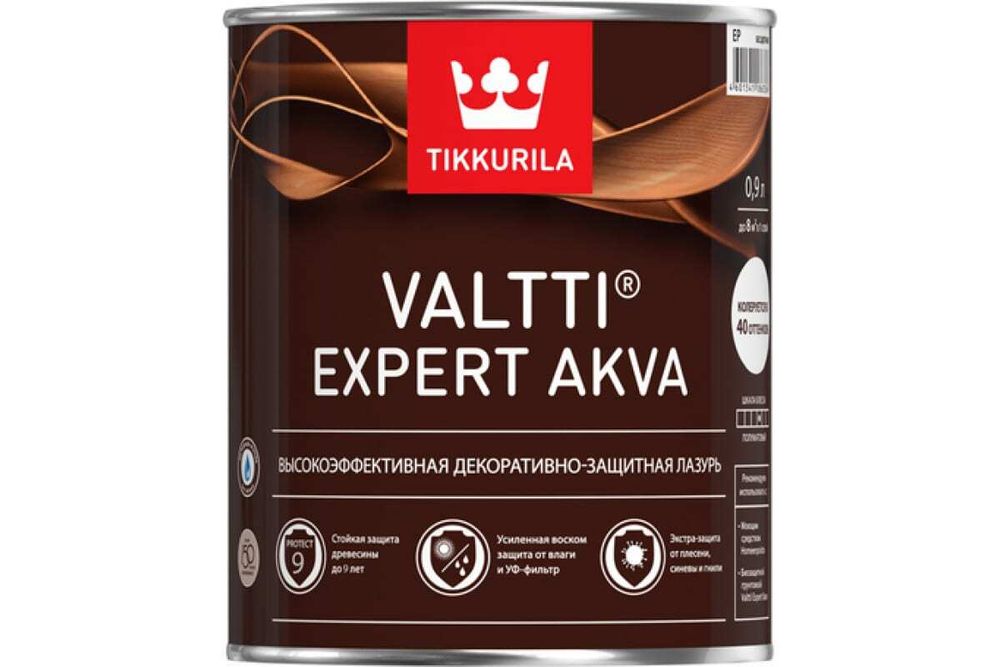 Лазурь TIK Valtti Expert Akva высокоэффективная, п/матовая (0,9л)