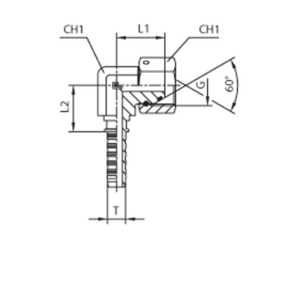 Фитинг DN 16 BSP (Г) 5/8 (90) compact (o-ring)