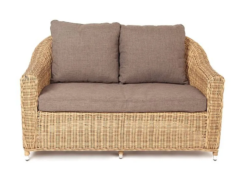 "Кон Панна" диван из искусственного ротанга двухместный, цвет соломенный