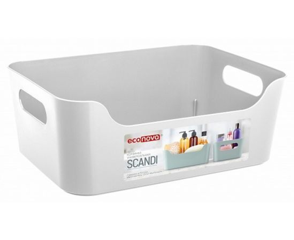 Корзинка Econova Scandi универсальная белая 4.6л, 27 х 19 х 10.5см