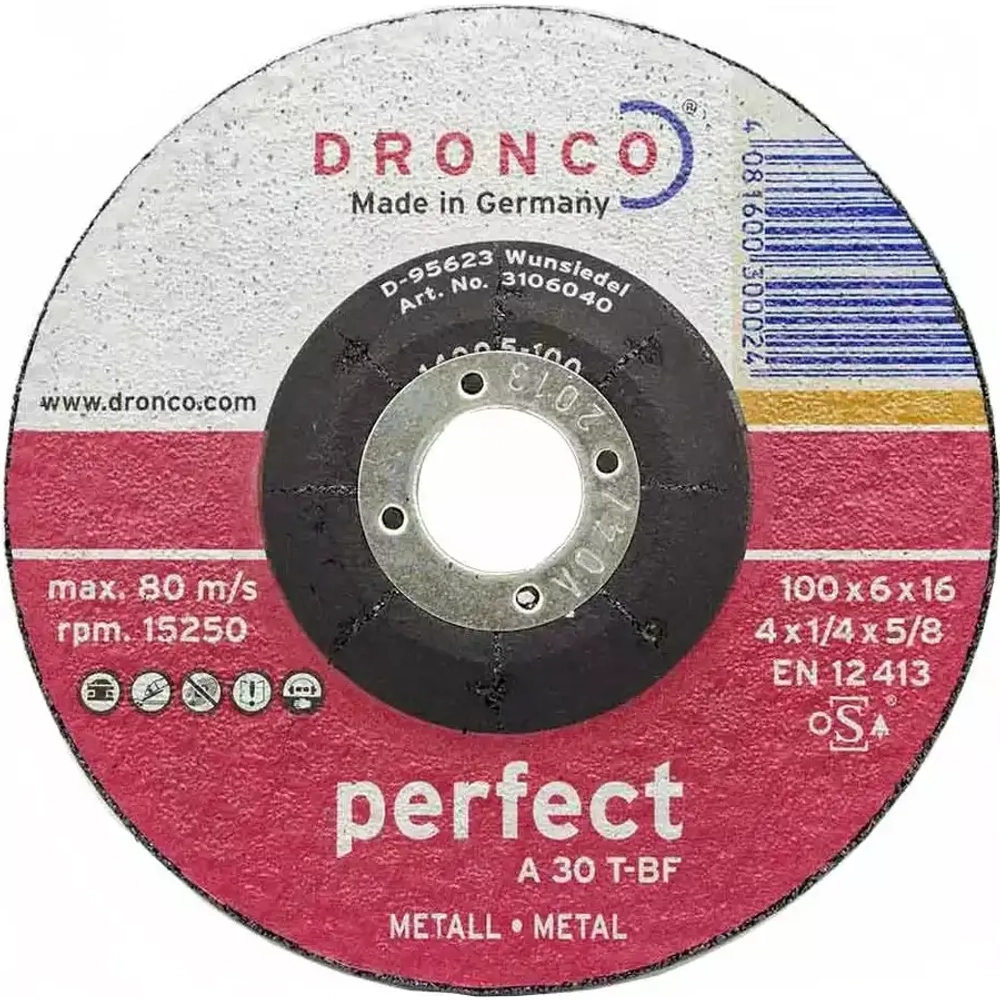 Шлифовальный диск A30T 100х6 Dronco 3106040