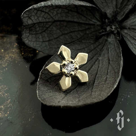 Накрутка "Chamelaucium v.2" - Желтое золото - White CZ