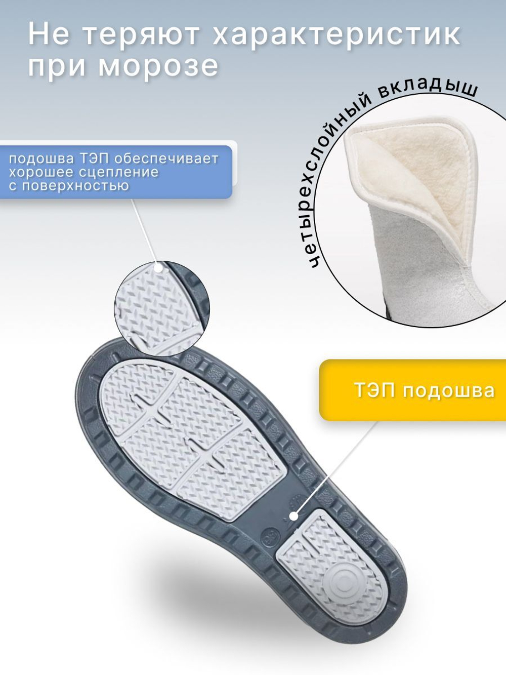 Сапоги для рыбалки Torvi зимние Онега T-40C, ТЭП серый, р.39