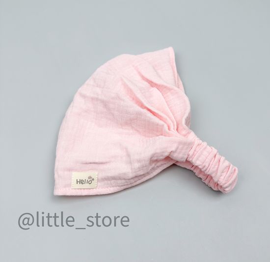 Косынка муслиновая "Hello" нежно-розовая