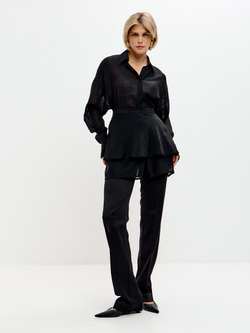 Черная блузка с баской Луна