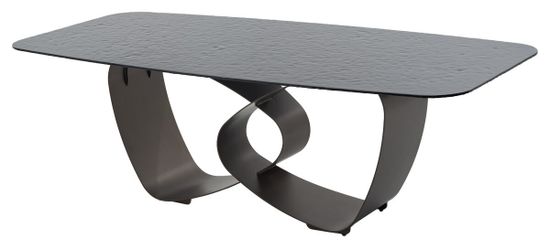 Стол ТОВЕ (TOVE) 240 цвет ЧЕРНЫЙ (GREY), стекло BUBBLE / Шоколадное золото