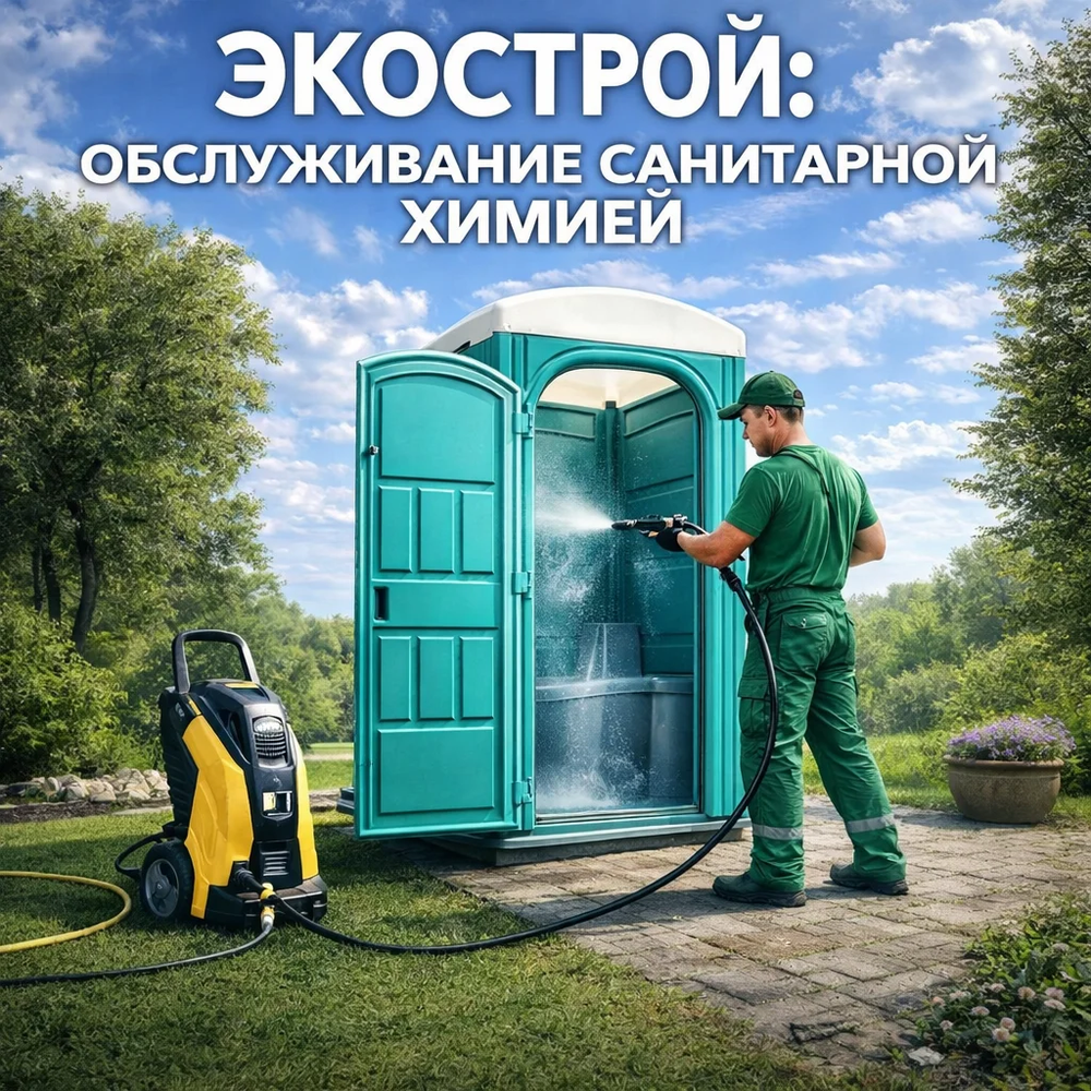 Обслуживание биотуалетов и душевых кабин с применением санитарной химии