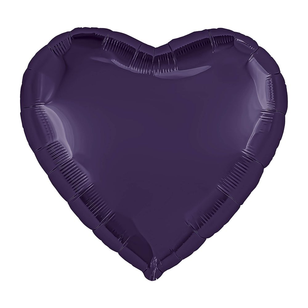 Шар (19''/48 см) Сердце, Темно-фиолетовый, 1 шт.