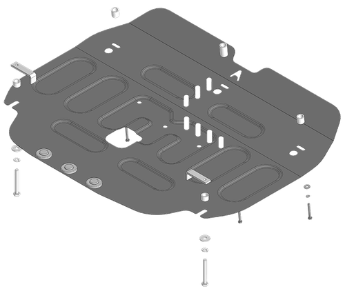 Стандартная Защита картера Двигателя, КПП. 1,5 мм, Сталь. для Changan Eado Plus 2020-н.в. АвтоСтандарт.57207