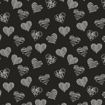 Белые сердечки каракули