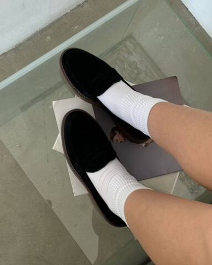 Лоферы из натуральной замши