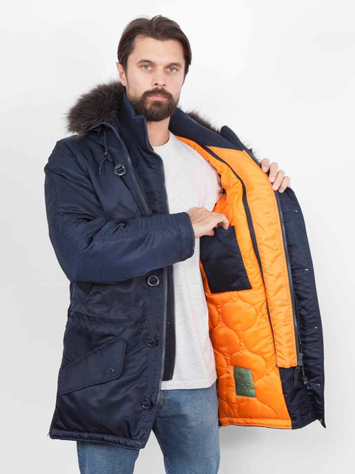 Куртка мужская зимняя Apolloget Everest (т.синий/оранжевый - r.blue/orange)