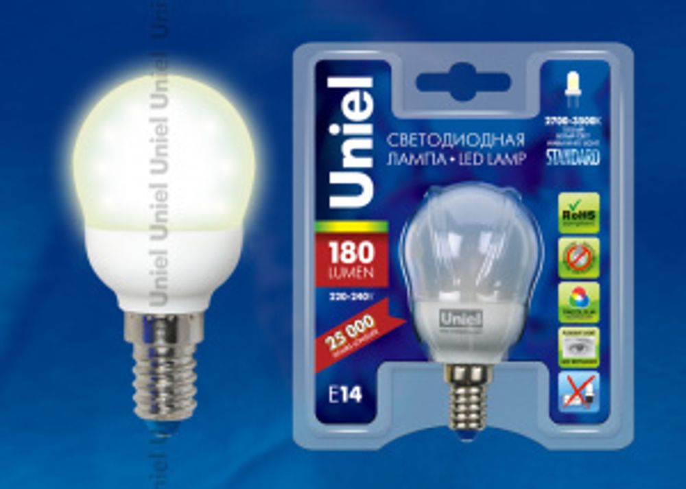 LED-G45-2,2W/WW/E14 150 Lm Лампа светодиодная. Упаковка блистер
