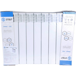 STOUT Space 500 7 секций радиатор биметаллический нижнее правое подключение RAL9016