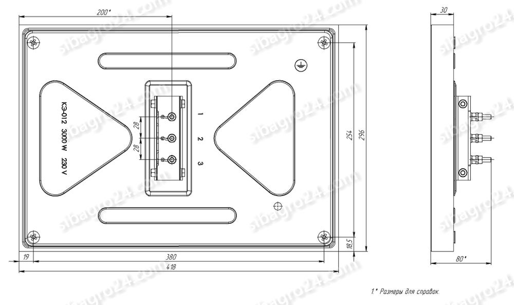 Конфорка КЭС-0,12/3,0 универсальная (418*296 мм)