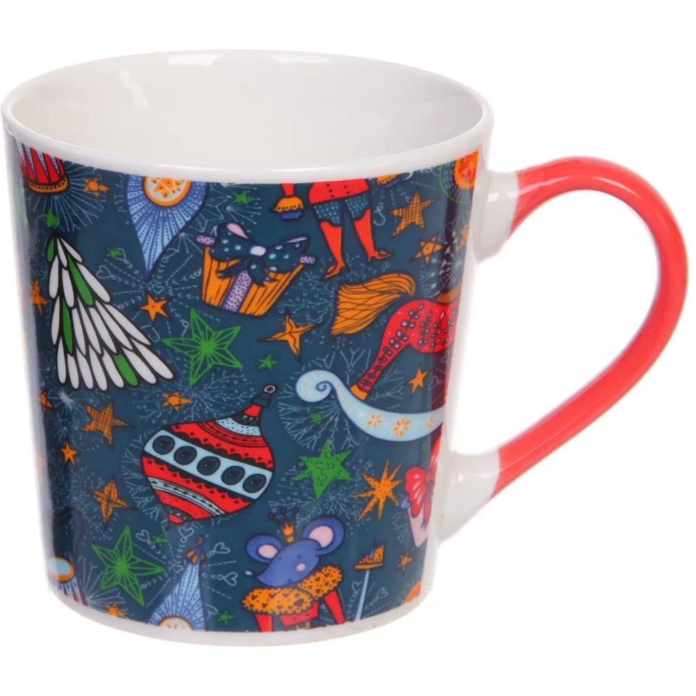 Кружка керамическая 400мл «Новогодний калейдоскоп» в подарочной коробке