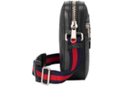 GUCCI Canvas With Leather Messenger Bag, Shoulder Bag, Crossbody Bag Men"s Black Gray