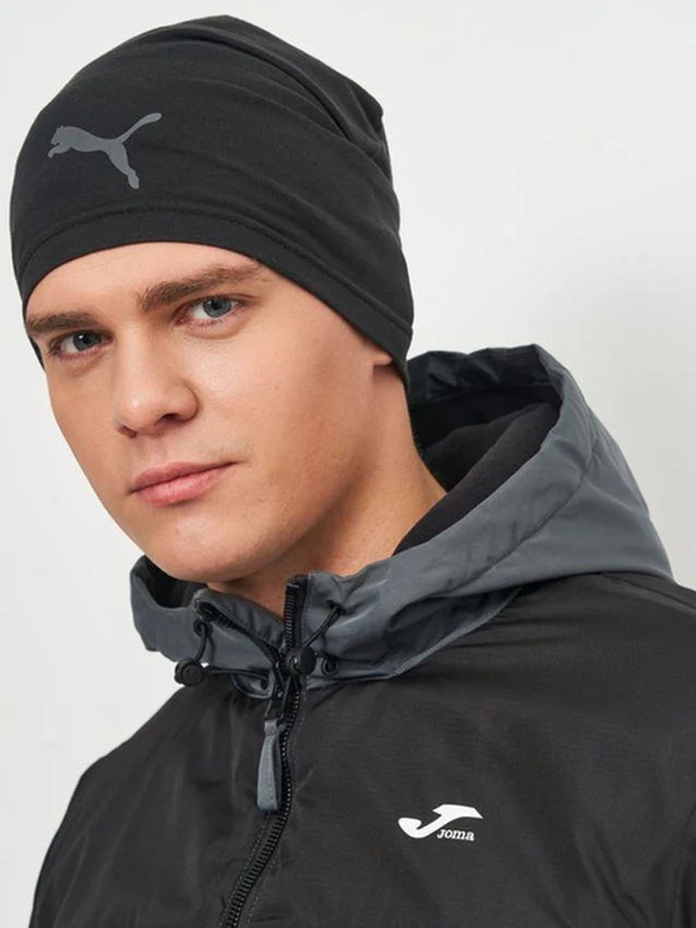 Шапка PUMA Slouchy Running Beanie, 02346901, черный