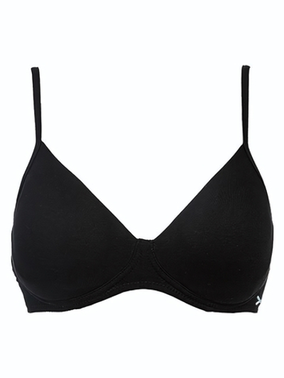 Бюстгальтер с формованными чашечками из хлопковой ткани (Размер: 6B) (Цвет: черный)