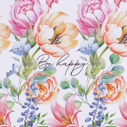 Бумага упаковочная крафтовая «Be happy», 70 × 100 см