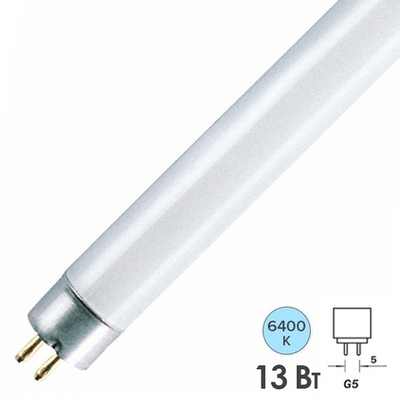 Люминесцентная линейная лампа EST14 T5 G5 13W 6400K 531mm дневного света Feron 03048