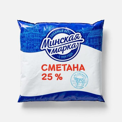 Сметана 25%, 400г, "Минская марка", Беларусь