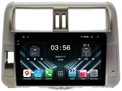 Магнитола для Toyota Land Cruiser Prado 150 2009-2013 (рамка серебро) - FarCar S280 монитор 9.5" IPS на Android 13, CarPlay