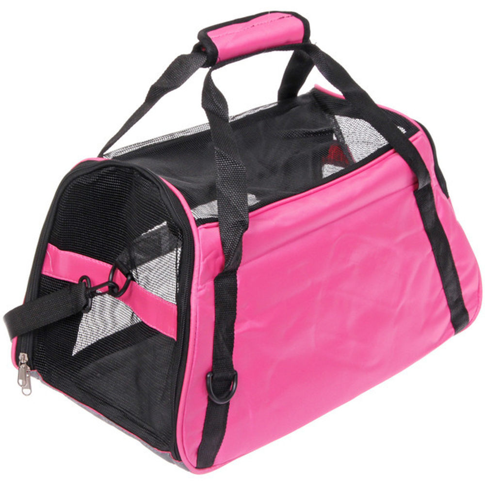 Сумка - переноска для животных «ЛЮБИМЫЙ БРО», цвет розовый, размер М, 46*24*25см/до 7кг (Пакет и Лейбл)