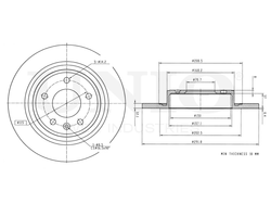Диск тормозной задний UNIO BRD-20207