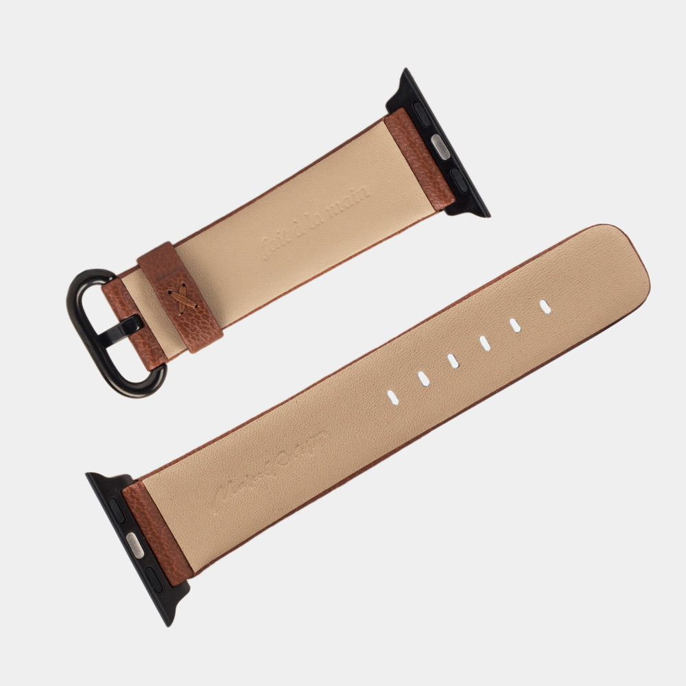 Ремешок для Apple Watch 40/41/42 mm из кожи козы, цвета карамель