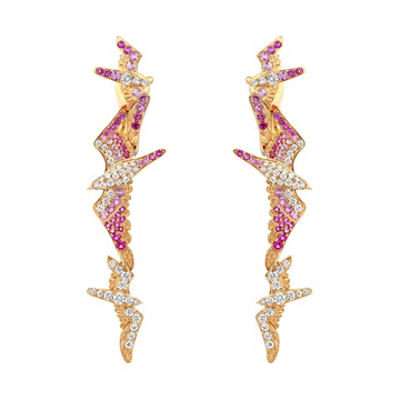 Серьги Чайка с сапфирами и бриллиантами, E0294-1/2