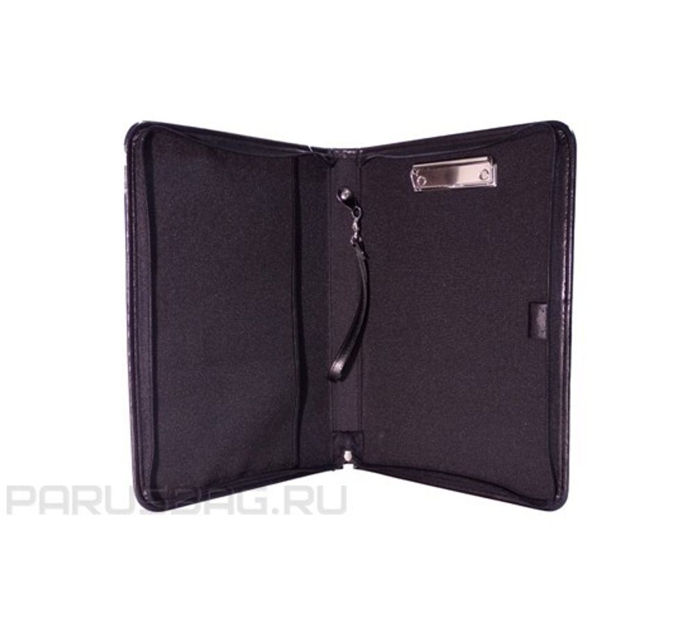 Папка деловая Спейс Hannover, кожзам, ручка-петля, черная