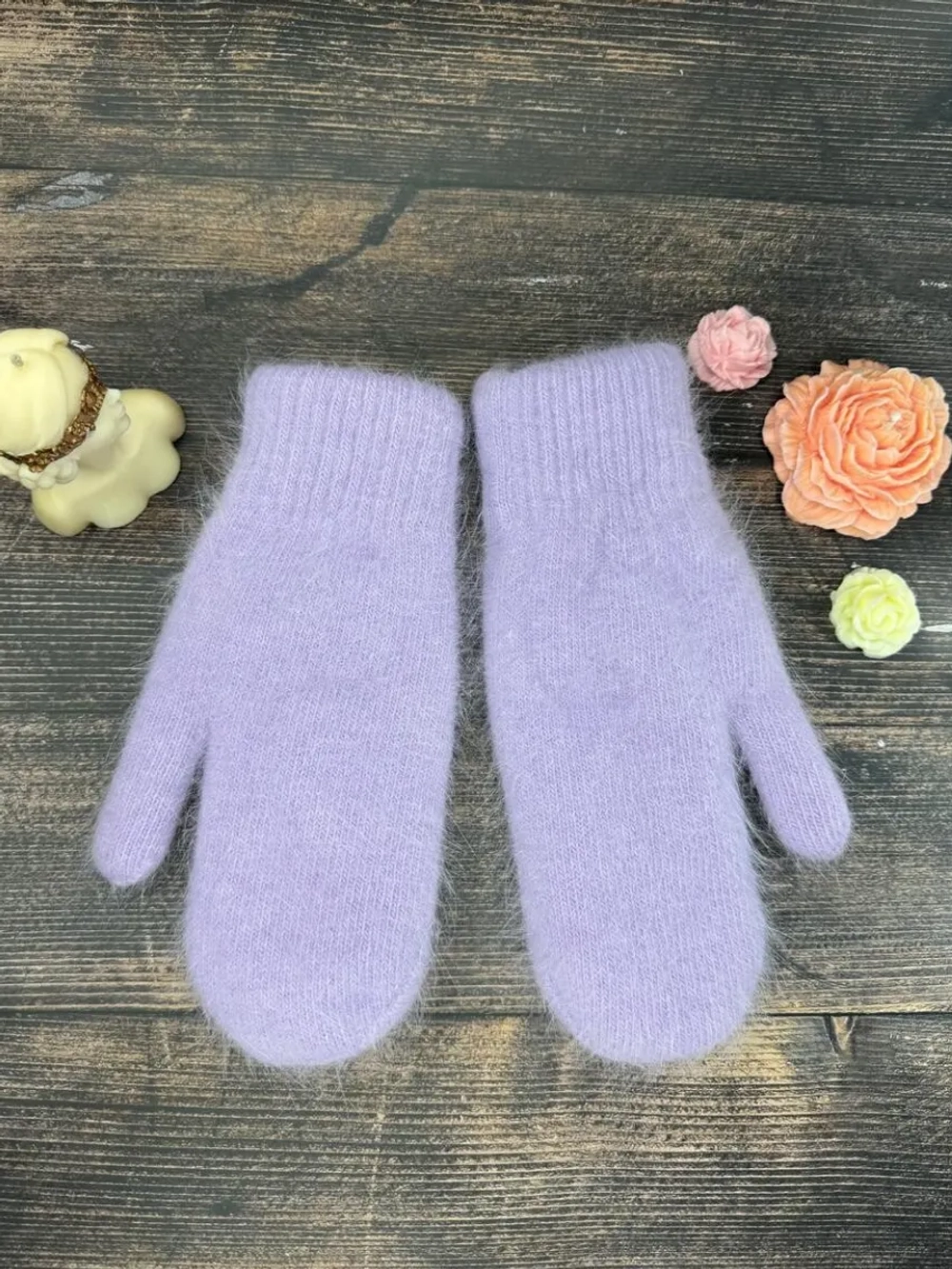 Варежки зимние теплые пушистые ангора